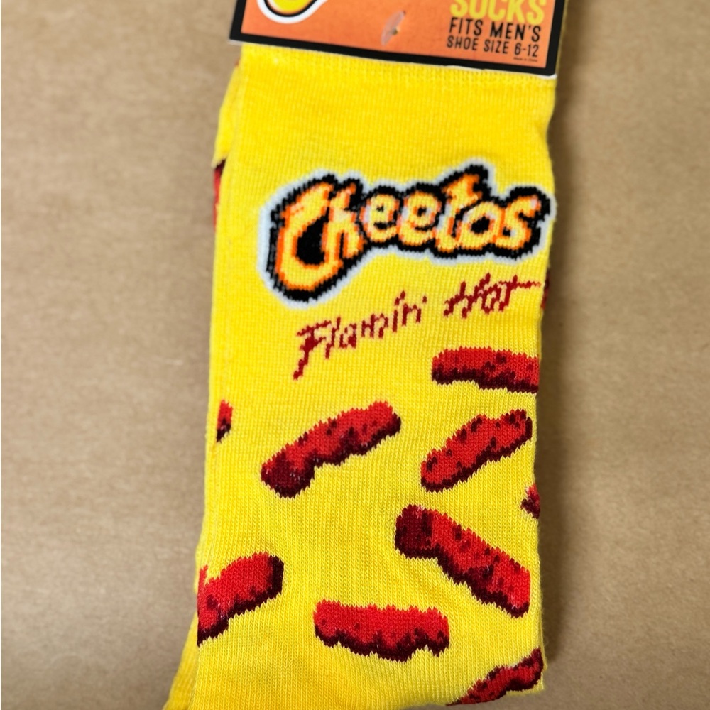 Yellow and Red Casual Socks with Design